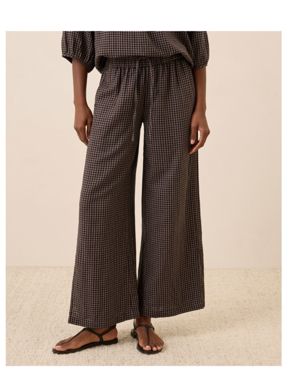 Pact Autumn Gingham Coastal Double Gauze Split Hem Pant 2XL